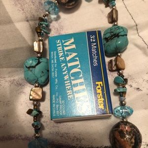 Lucas Lamesh turquoise multi gemstones necklace